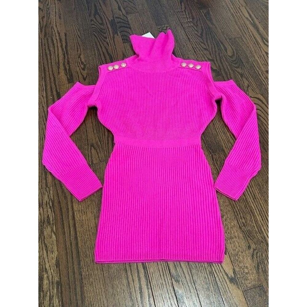 Generation Love Ally Bodycon Mini Dress Cold Shoulder‎ Turtleneck Pink Size XS